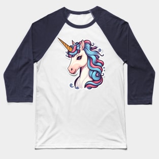 Beautiful Unicorn with rainbow hair Baseball T-Shirt